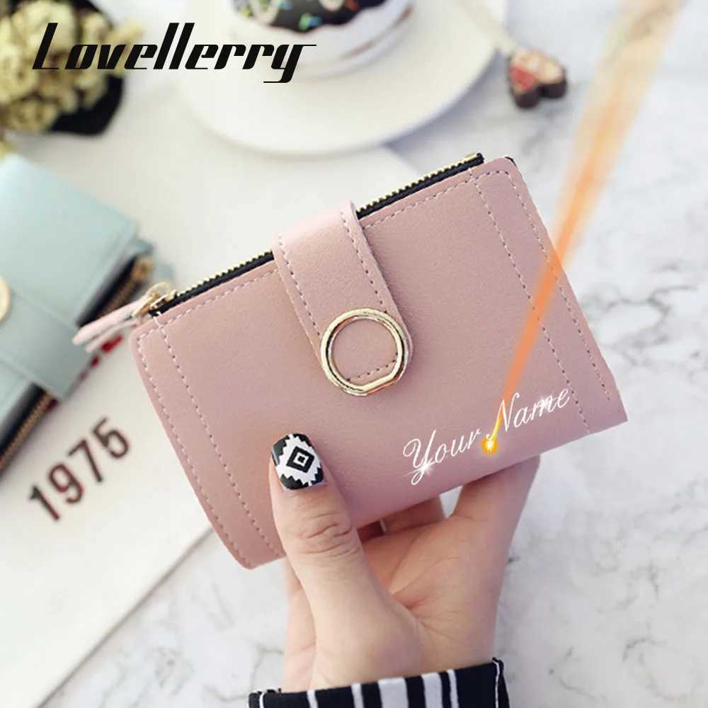 2023 New Short Women Wallets Free Name Customized Fashion Simple Cute Small Female Wallets PU Leather Card Holder Womens PurseT251119