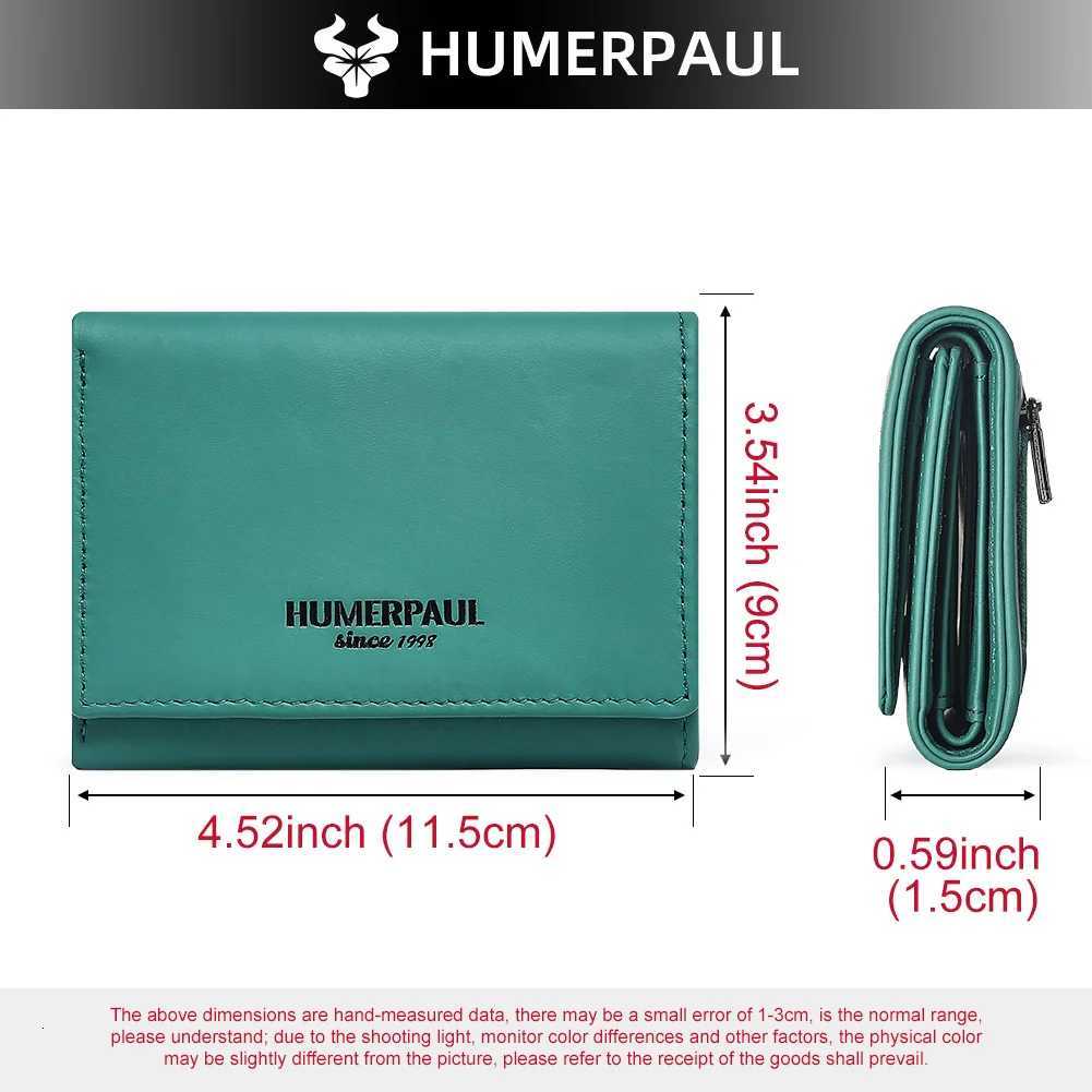 Genuine Leather Womens RFID Wallet With Coin Pocket Short Trifold Wallets Small Zipper Clutch With Card Holders Female PurseT251119