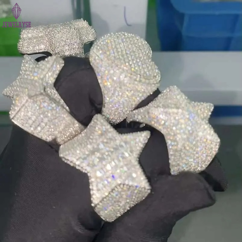 Hot Sale Multiple Choice Custom Iced Out Hip Hop Men Ring VVS Moissanite 925 Sterling Silver Rings Diamond Jewelry Ring for Men