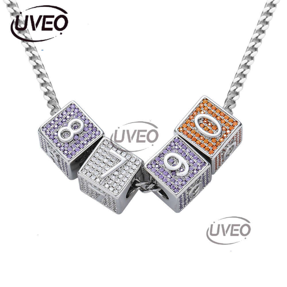 Dice Block 26 English letter pendant with square all ice out VVS Moissanite free combo Hip Hop men women Free delivery