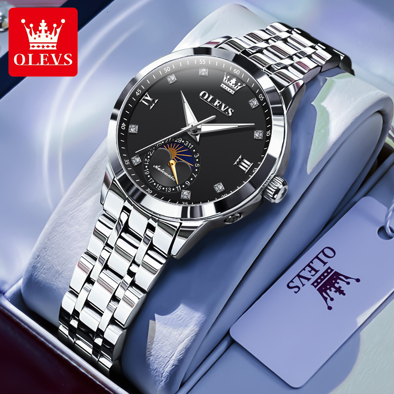 OLEVS Designer Women's Outdoor Luxury Fully Automatic Moon Phase Mechanical Watch Outdoor Business Fashion Women's Watch Free Shipping Whole