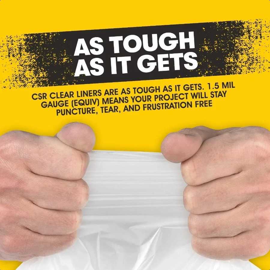 33 Gallon Clear Trash Bags 33 x 39 15 MIL eq CSR Series Heavy Duty Industrial Liners Clear Garbage Bags for Recycling Contract C251119