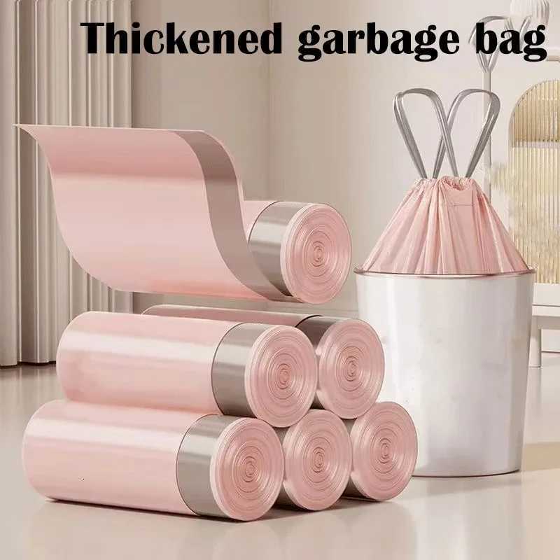 100pcs/Roll Durable 45x43cm Drawstring Trash Bags Portable Affordable Large Garbage Bag Thickened Trash Bags Household Use C251119