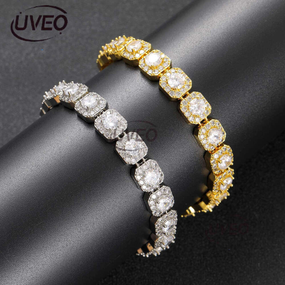 Luxury designer's new 10mm large ice out VVS Moissanite rock candy chain Men's and women's hip hop necklace bracelet Free delivery