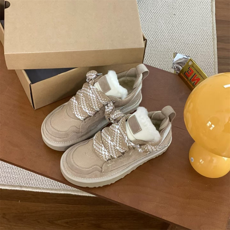 Free shipping Designer Boots 2025 Autumn Winter New Soft Thick Bottom Thickened Warm High Top Shoes Snow Boots for Women sand color