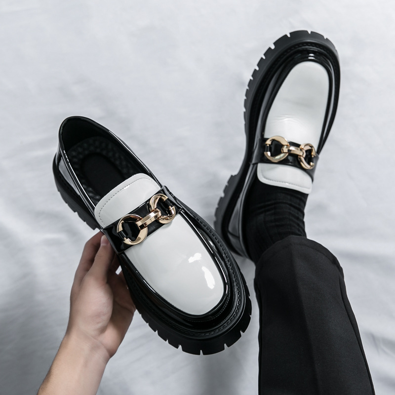 Free shipping Designer Dress Shoes 2025 new business formal mens casual mens shoes with shiny surface height increasing leather shoes white