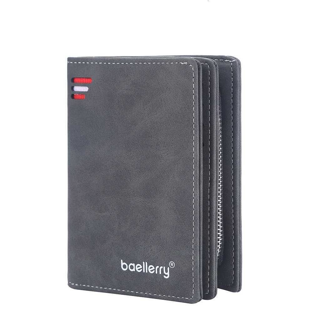 Mens Custom Name Engraved Wallet - Personalized Card Holder with Zipper Coin Pocket Photo Insert - Short Leather Gift for HimT251119