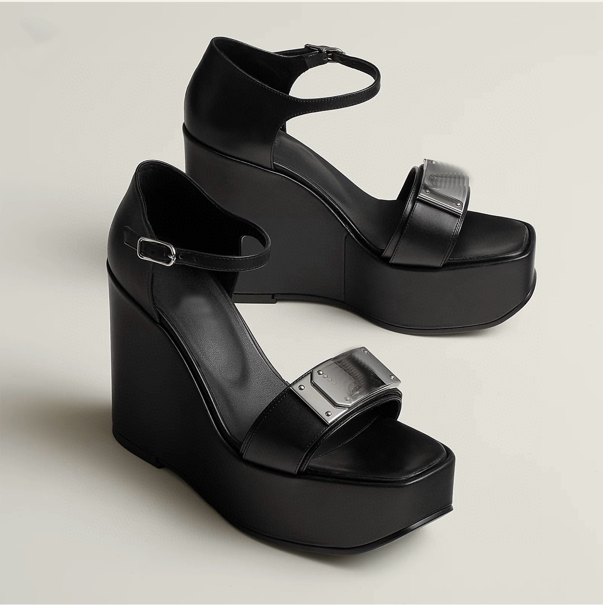 designer Shoes fashion Women Hilda 80 sandals luxury leather high quality Platform Heel Wedge sandals Size 35-41