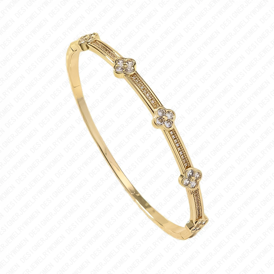 Designer Bracelet Bracelet for Women Bracelets Flower Bangle Full Pave Bangles Luxury Jewlery Designer for Women Elegant Timeless Sparkling Gift Premi
