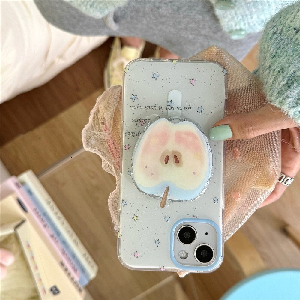 Colorful Star Phone Case Compatible with iPhone 17 Pro Simple Cartoon Magnetic Apple Stand Protective Case iPhone 16/15