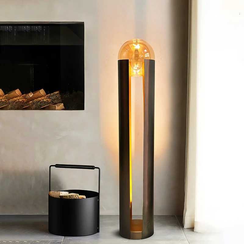 Luxury Floor Lamp Black Iron LED Nordic Living Room Hotel Bedside Floor Light Home Art Decor Standing Light Minimalist Desk Lamp M251119