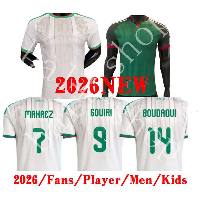 2026 World Cup Algeria Football Jersey 26 27 Gouiri Amoura Hadj Moussa Boudaoui Houssem Aouar Rayan Ait-nouri Benrahma Ramiz Home Away S-4XL