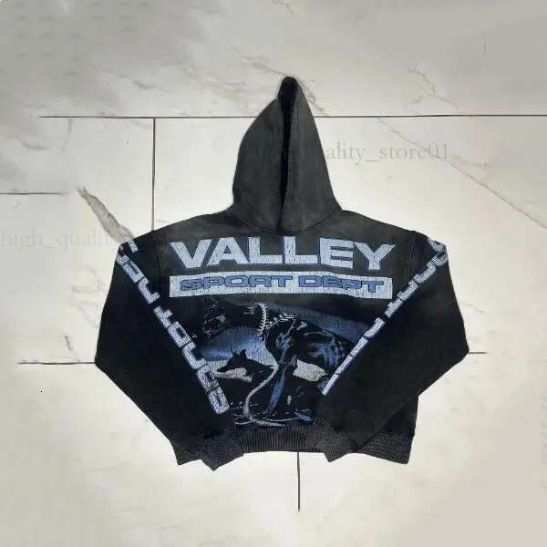 Valley Hoodie Men's Hoodies Harajuku Washing Trend Brand Sweatshirts Casual Valley Streetwear Oversized Hoodie Tracksuit Men Clothing 36f