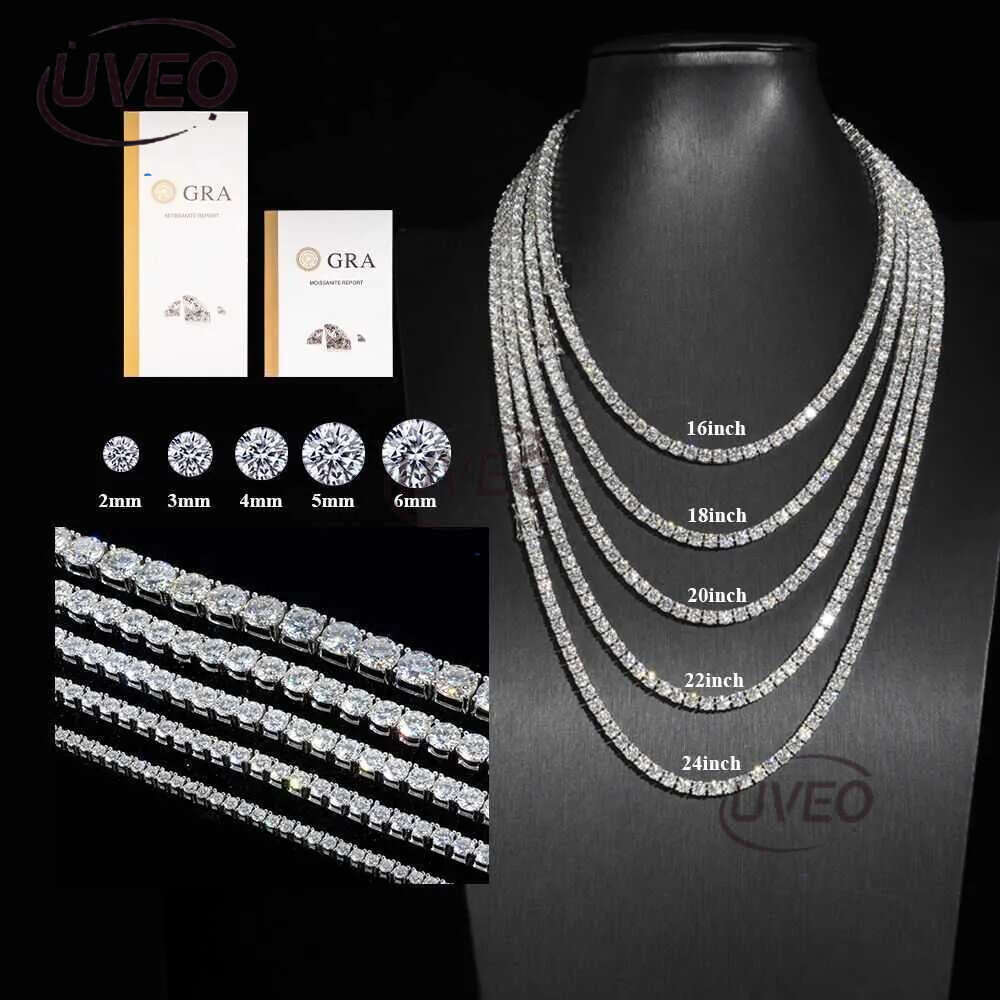 mossanite tennis chainFine jewelry sterg sier vvs moissanite necklace dia