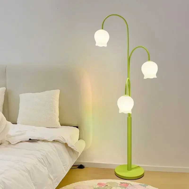 Lily of the Valley cream wind floor lamp flower childrens room vertical bedside lamp bedroom atmosphere lamp M251119