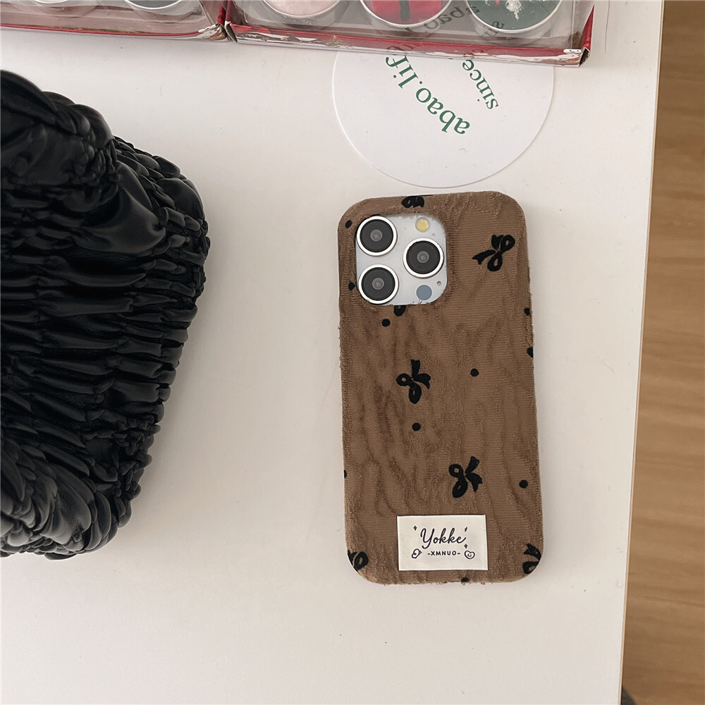Polka Dot Bow Phone Case Compatible with iPhone 17/16/15 Pro Max Simple Velvet Protective Case iPhone 14/13