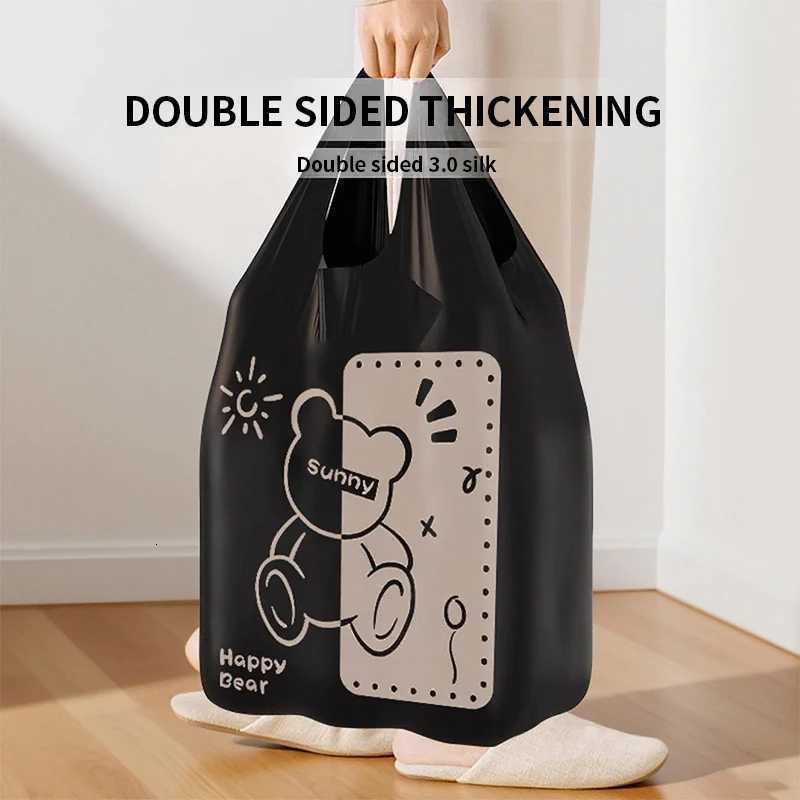 Cute Teddy Bear Garbage Bag for Home Use Extra Thick Portable Large Dormitory Vest Style Affordable Kitchen and Bathroom C251119