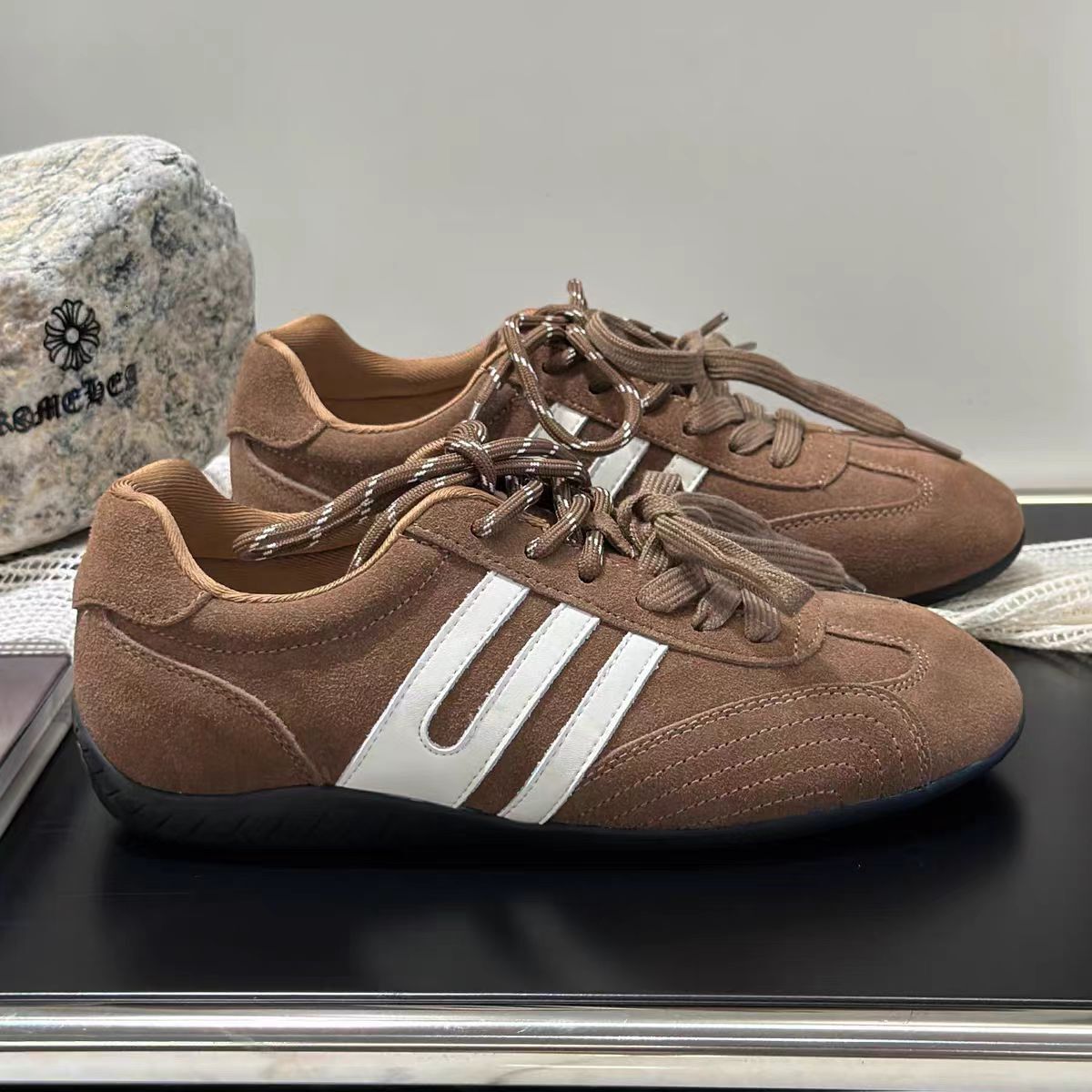 designer shoes Cowhide Leopard Print German Training Breathable Casual Lightweight Comfortable Sports Sneakers Women's Shoes