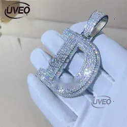 Designer JewelryCustom top quality hip hop iced out dia sterg sier gold initial moissanite letter pendant