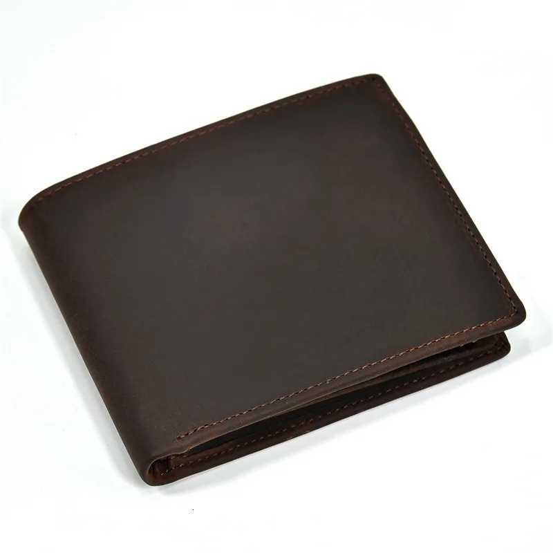 Leather Short Wallet For Men Male Vintage Purse Wallet Card Holder Coins Purse Retro Fashion Men WalletT251119