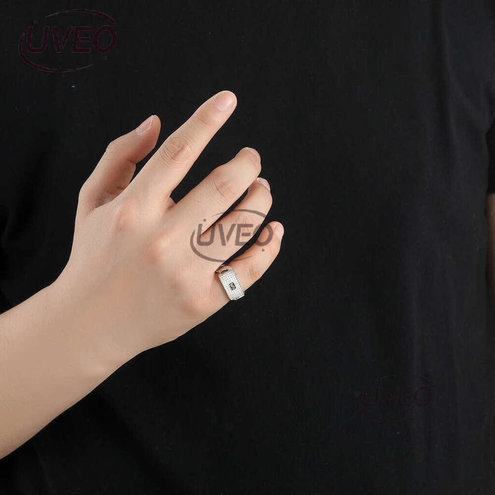 Luxury designer Hip Hop Men Women Few Ice out VVS Moissanite 14K gold Full Diamond Cuban Chain Hip Hop Ring with free shipping