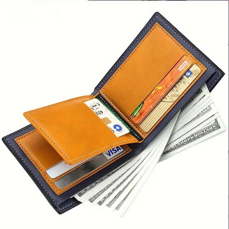 Mens Deer Embossed PU Leather Wallet Multi Card Slot Short trifold Removable Insert Wallet for StudentsT251119