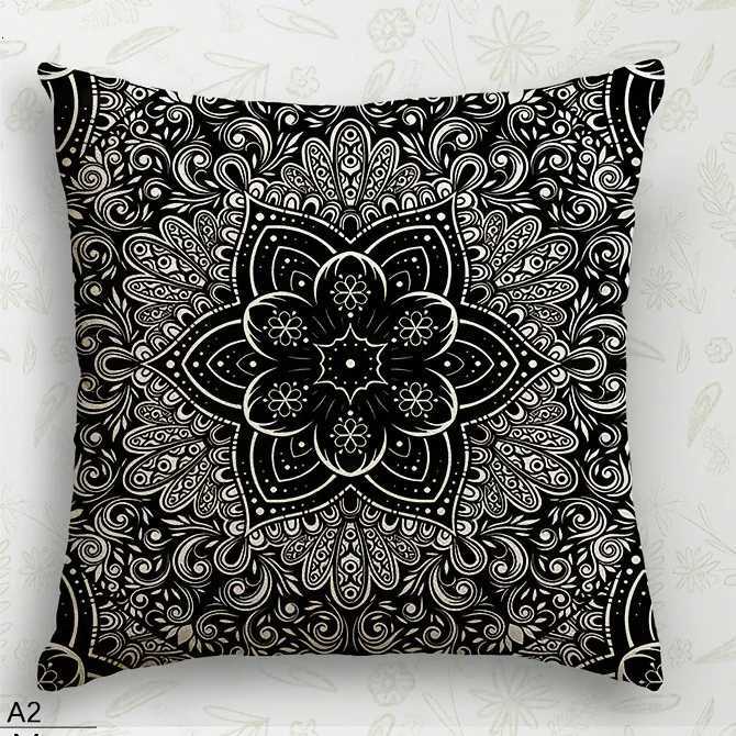Black and White Mandala case Sofa bedroom cushion cover single-sided printing without coreM251119