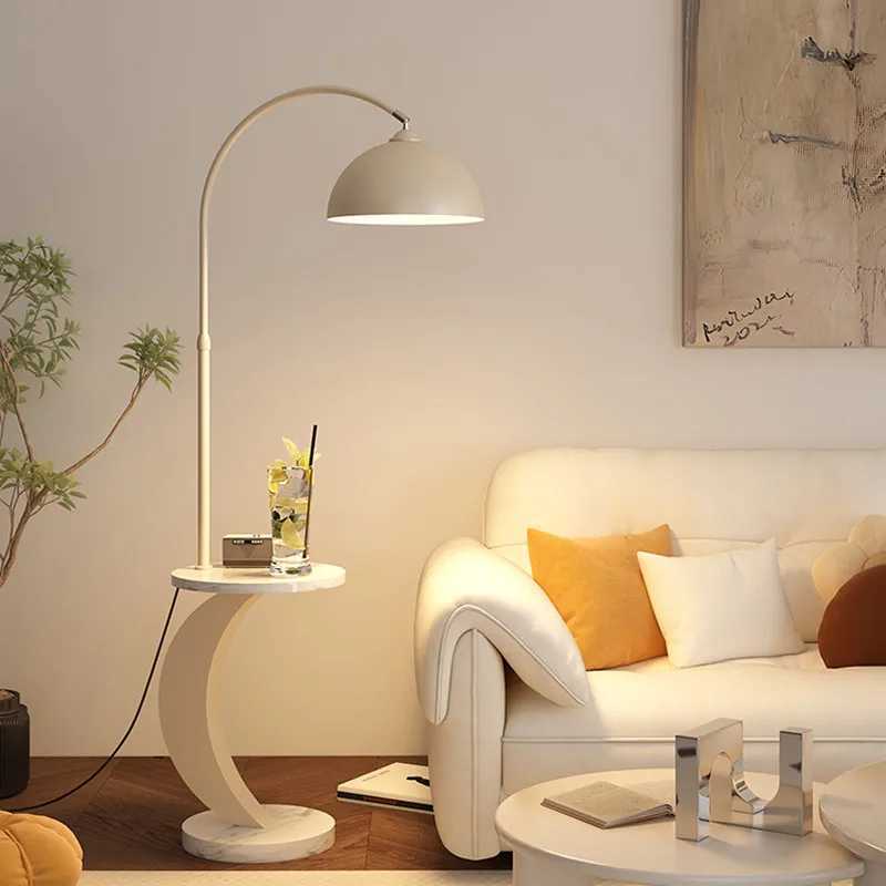 LED Tea Table Floor Lamp Living Room Decoration Bedroom Bedside Lighting Modern Marble Stand Light Black Beige E27 M251119