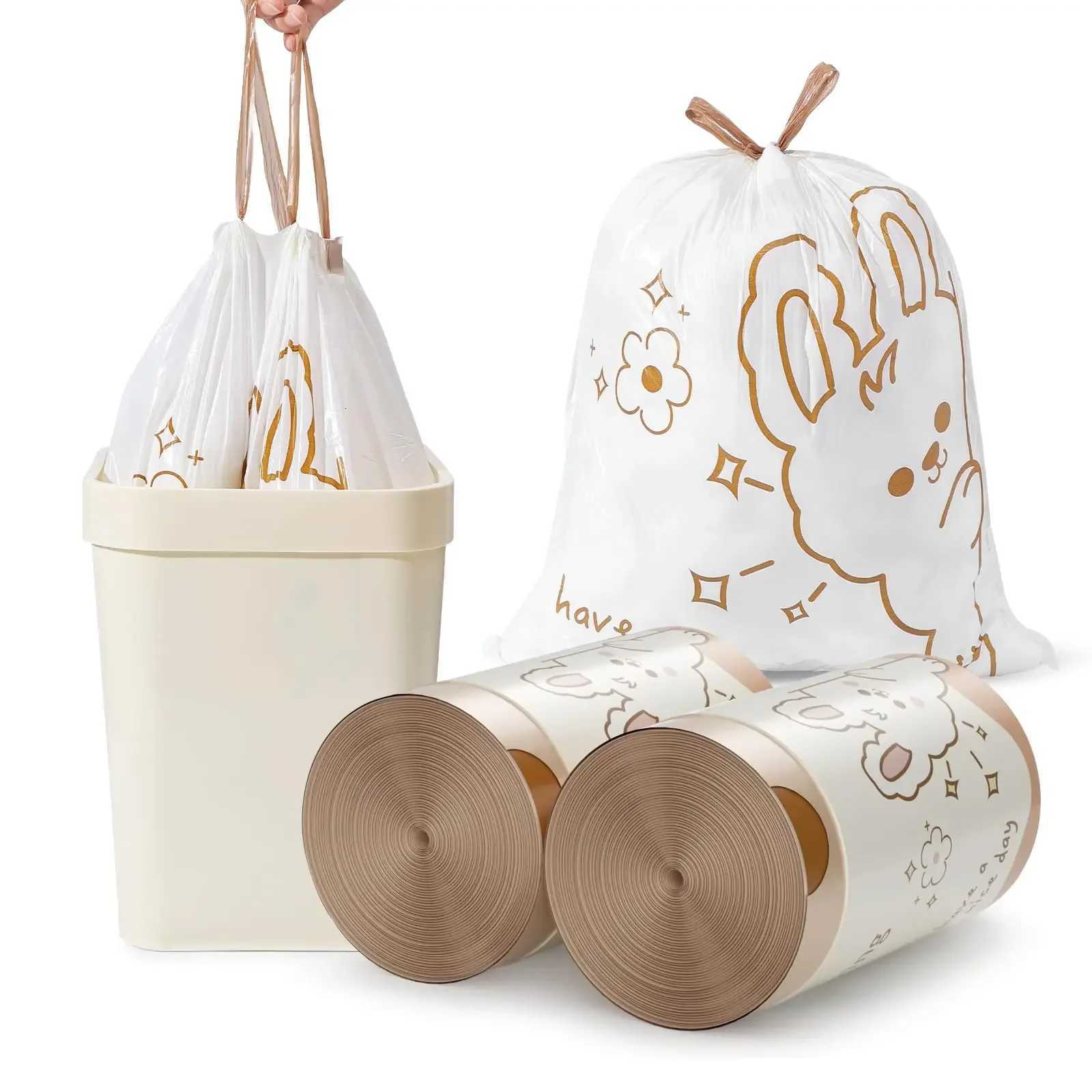 20pcs/1 Bag Gallon Thick Kitchen Garbage Bag with Drawstring Tear Free Storage Daily Household Use Large Handheld Bag for Home C251119