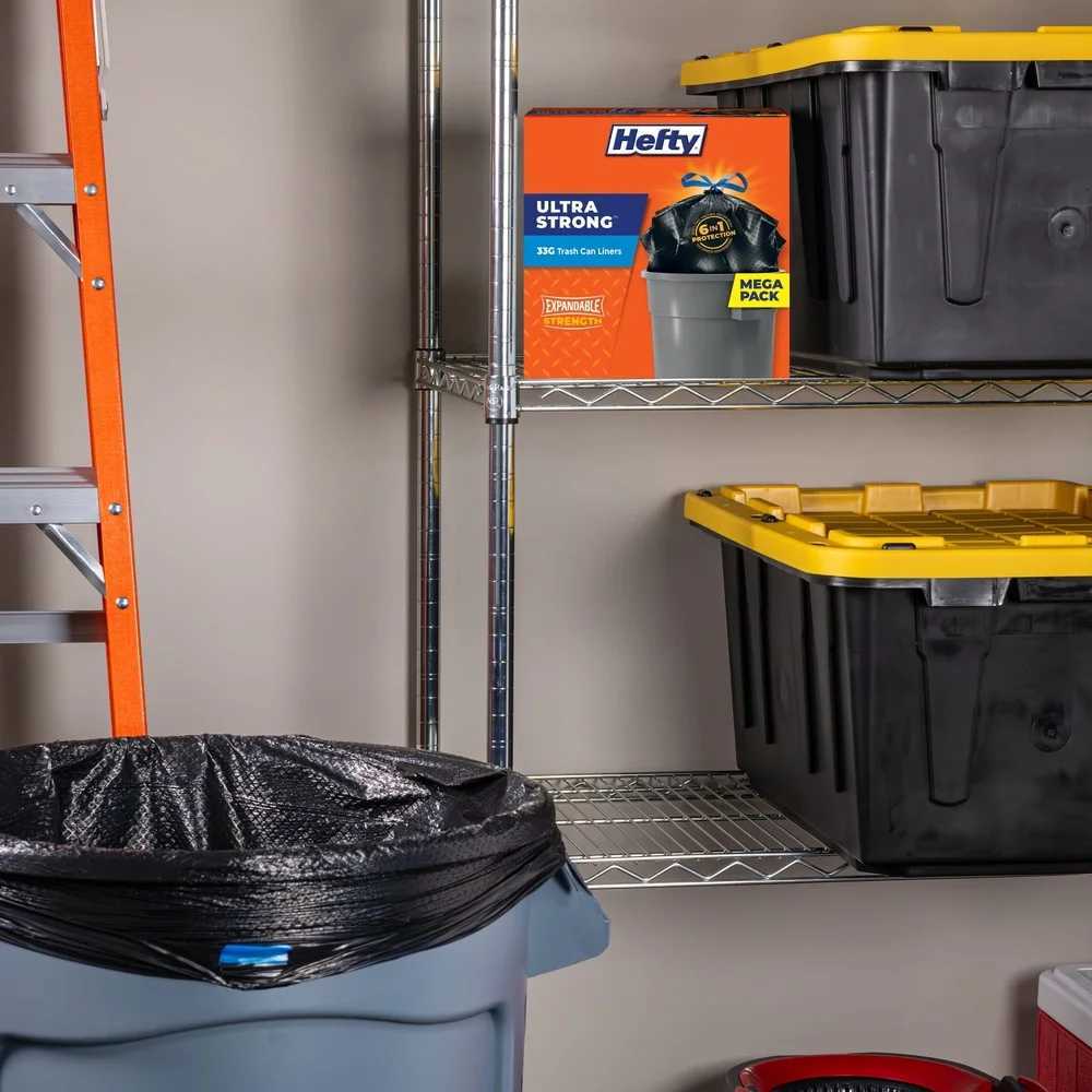 Ultra Strong Extra Large Trash Bags Heavy Duty Puncture Resistant Drawstring Closure 33 Gallon Large Trash Can Liners 40 Count C251119