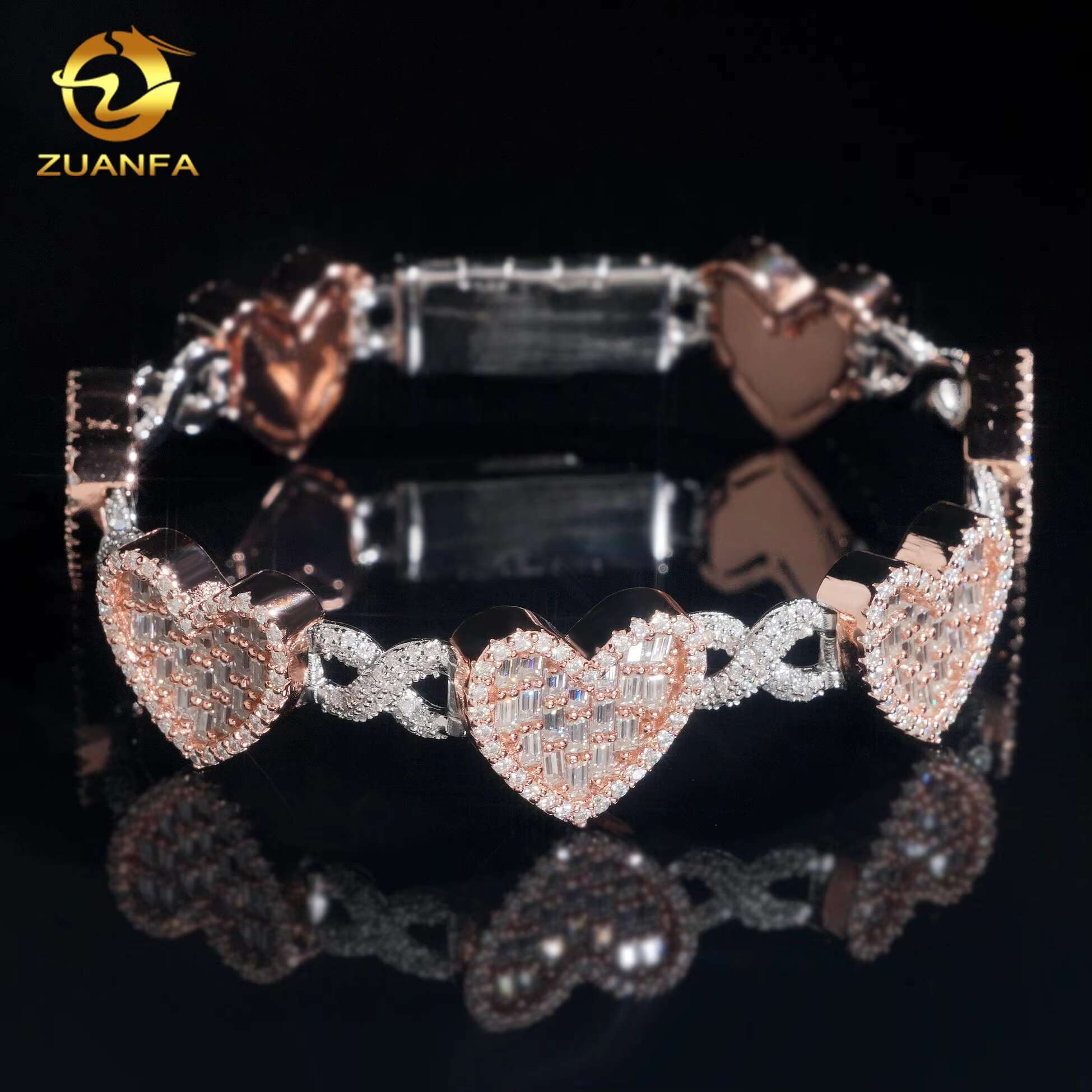 New Arrivals Sterling Silver 925 Fine Jewelry Iced Out Diamond VVS Moissanite Jewelry Cuban Link Chain Hip Hop Bracelet