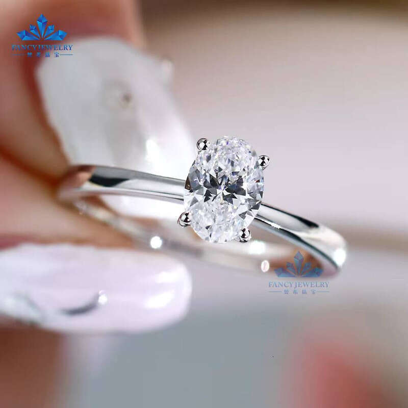 IGI Certified D VS1 1CT 10K 14k White Gold CVD HPHT Solitaire Oval Lab Women Ring 89 - view 5