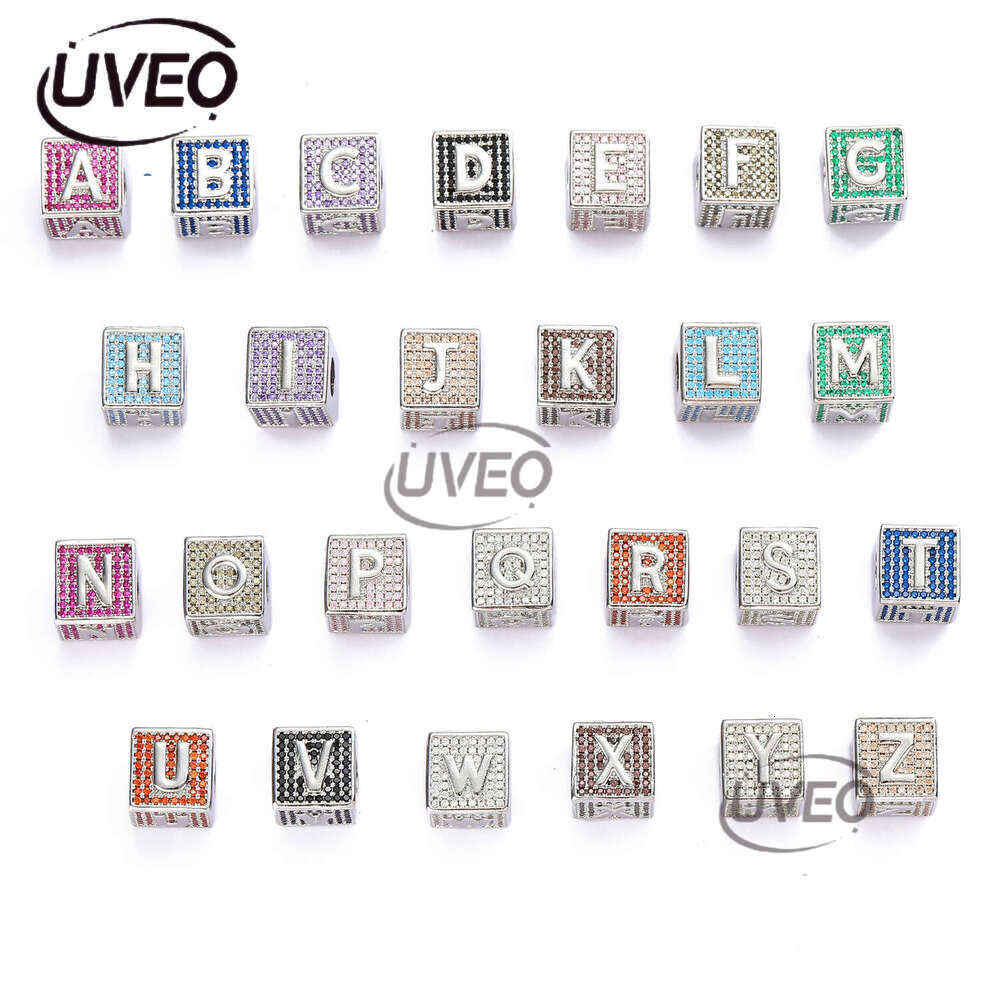 Dice Block 26 English letter pendant with square all ice out VVS Moissanite free combo Hip Hop men women Free delivery