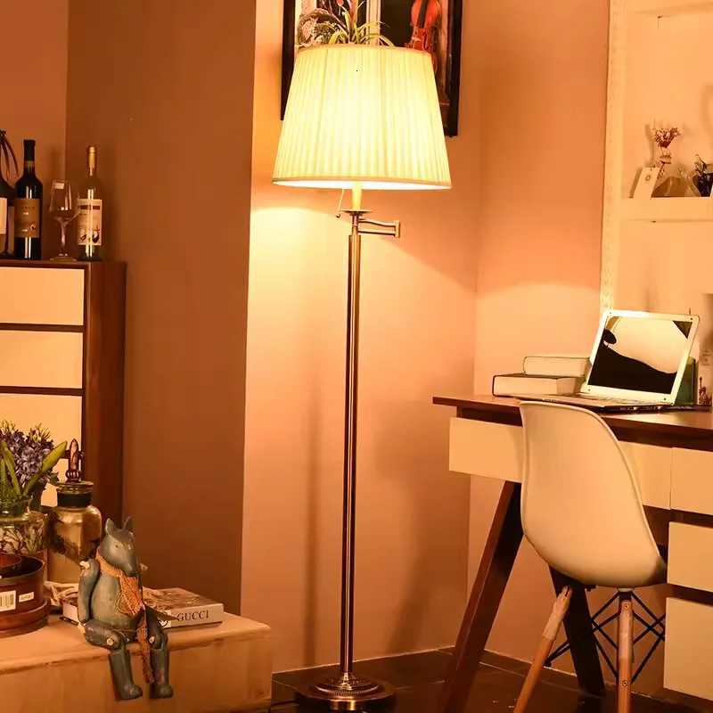 American Retro Adjustable Retractable Floor Lamp Living Room Bedroom Hotel Bedside Design European Sofa Side Decor Stand Light M251119