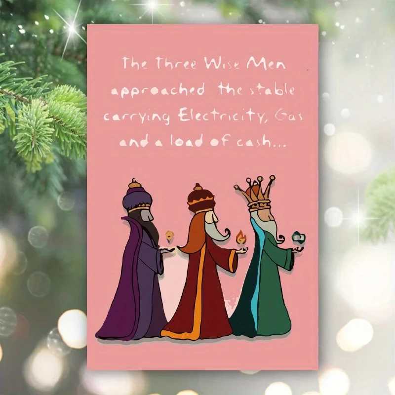 1pc Happy Christmas Time Card Merry and Bright Christmas Card December Christmas Card Funny Wise Man Christmas Card G251119