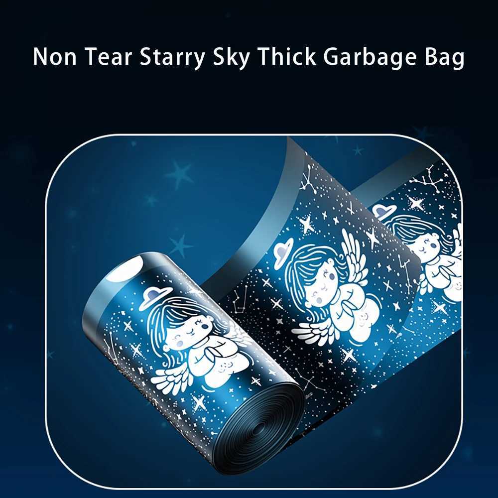 Non tear drawstring garbage bag for household use handheld thickened with rope kitchen bucket pocket cleaning C251119