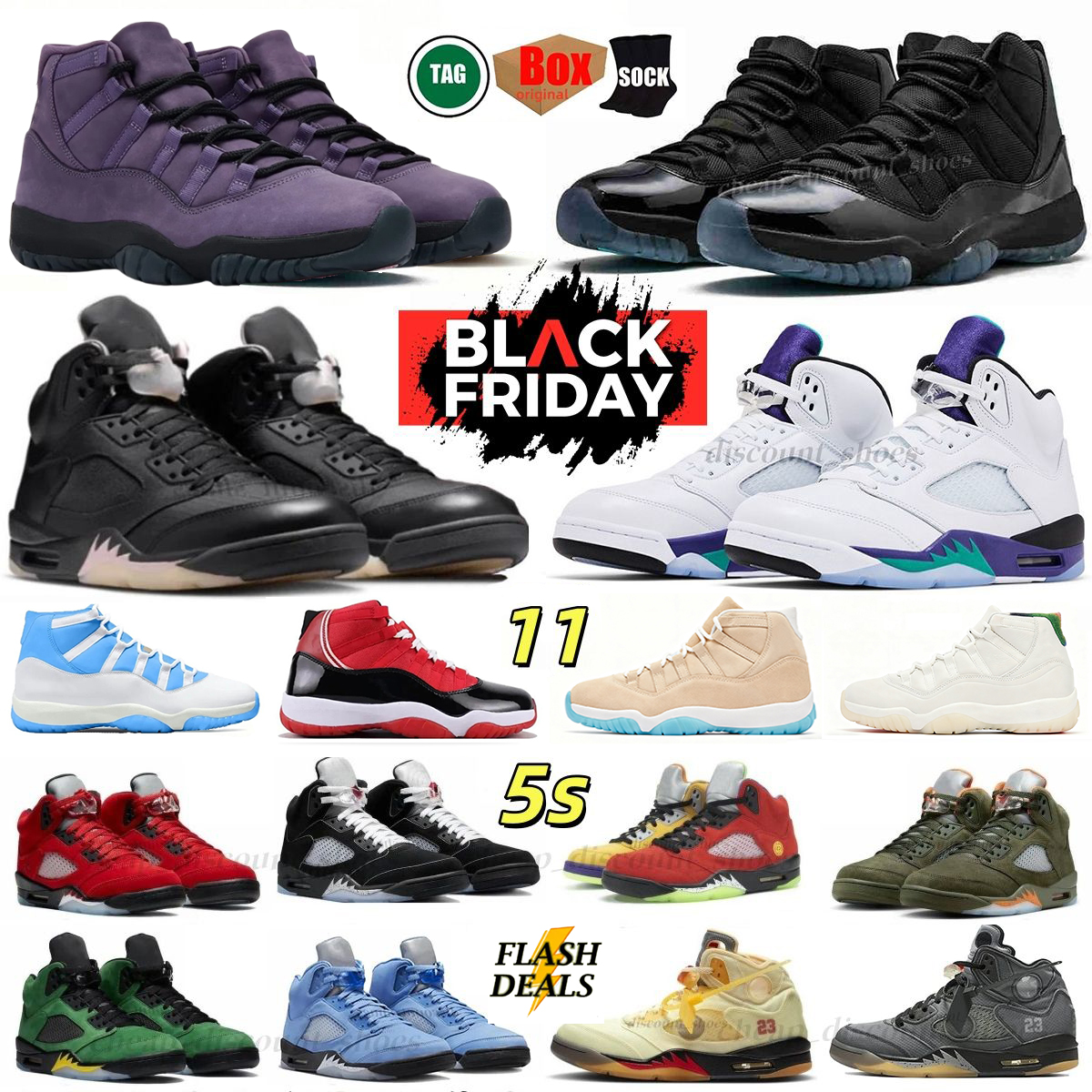 5s 11s Designer shoes Basketball shoes top quality 5 black metallic 35th anniversary Noir aqua 11 gamma Blue H-Town Canyon Purple 285 shoes men trainers with box 36-47