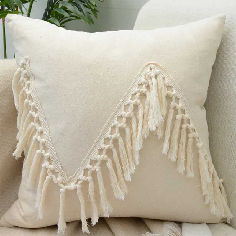 Cross-border Bohemian Moroccan cotton and linen fringed cover ins sofa cushion coverM251119