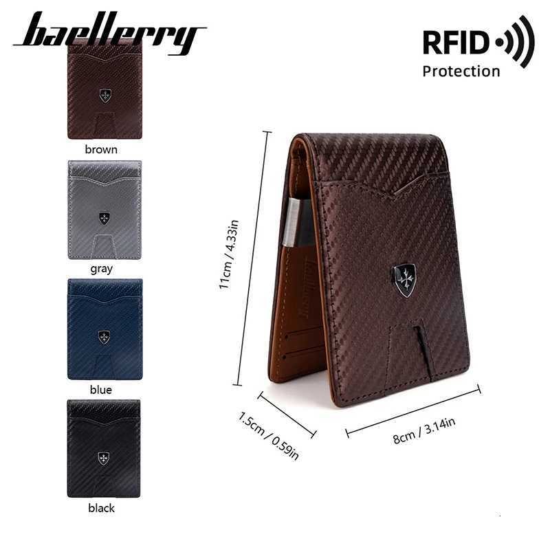 New RFID Name Engraving Simple Short Men Card Wallets Carbon Fiber Card Holder Slim Male Wallet Photo Holder Men Card ClipsT251119