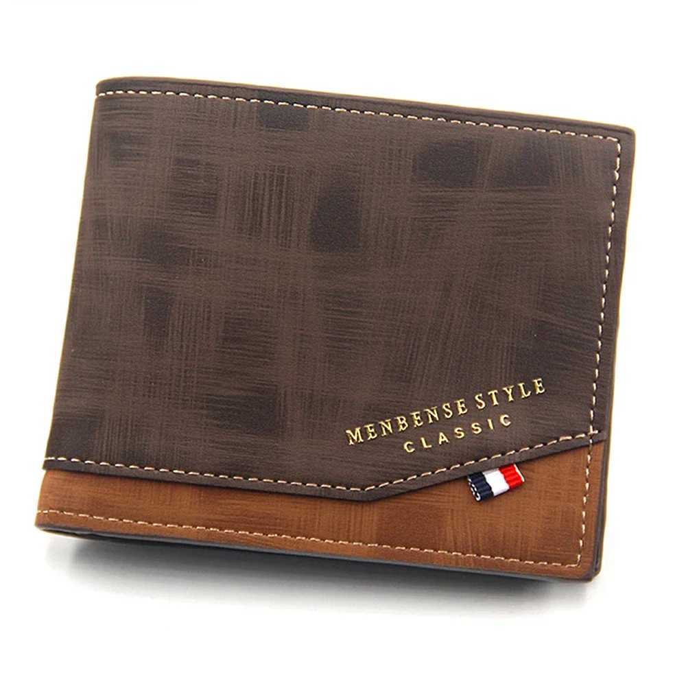 Classic Coin Pocket Photo Card Holder Case Short Men Wallets Small Male Wallet Quality Card Holder Frosted Leather Men PursesT251119
