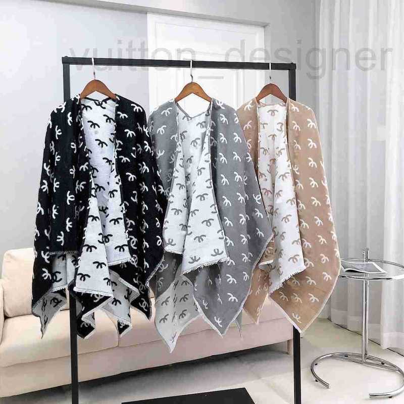 Scarves Designer Brand Autumn Winter Scarf High-quality Wool New Versatile Korean Style Warm Neck Double-sided Shawl Cape Dual-use 9LWU