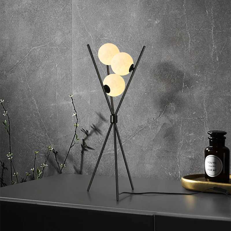 Nordic LED Floor Lamp 3D Moon Table Standing Light for Living Room Bedroom Bedside Light Tripod Lamp Loft Study Decor Desk Light M251119