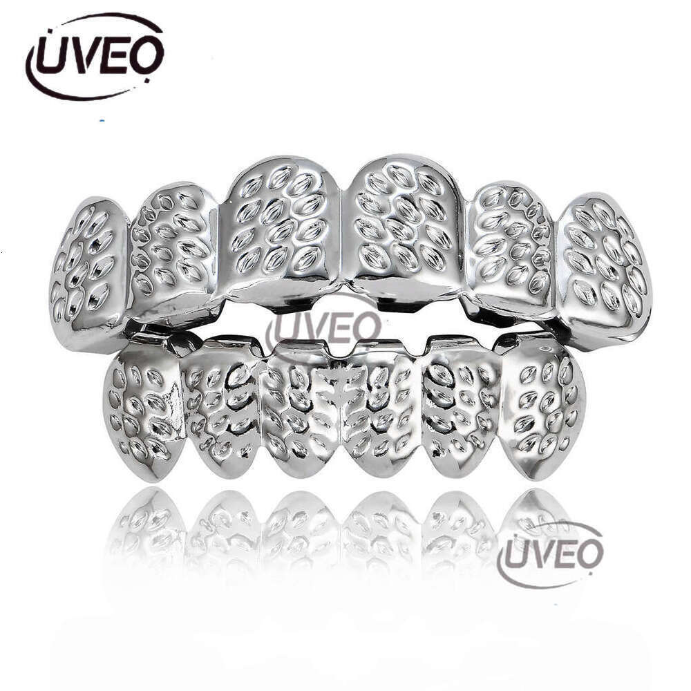 Deluxe hip hop sterling silver carvings, braces, Halloween costumes, men and women Free delivery