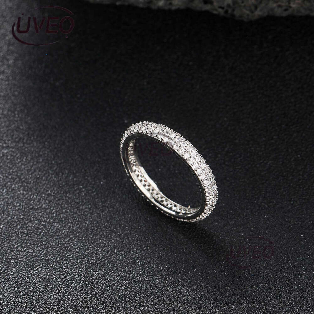 Luxury designer Hip hop Ring micro-set with three rows of ice out VVS Moissanite rings, Hip Hop men's and women's rings with free shipping