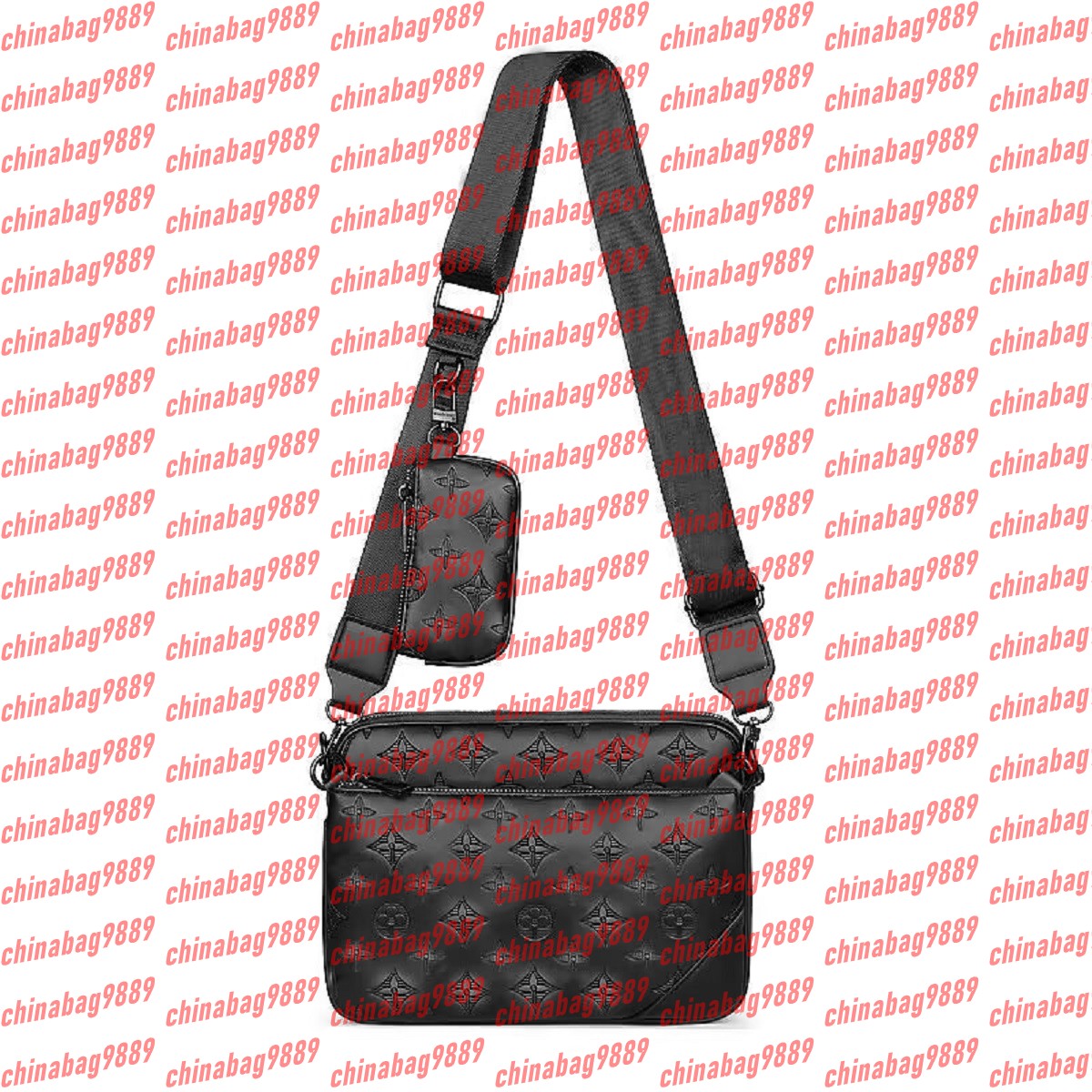 Designer bags Men 3pcs Trio Leather Black Flower Messenger Purse Crossbody Bags Shopping Bag Shoulder bag Handbags Women Wallets purse tote bag