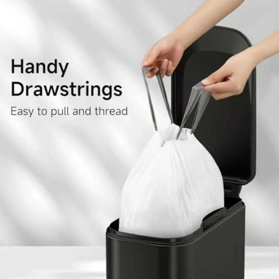 5 Gallon Trash Bags with Drawstring and PreCut Design for Efficient Waste Management in Home Office and Bathroom Settings Durab C251119