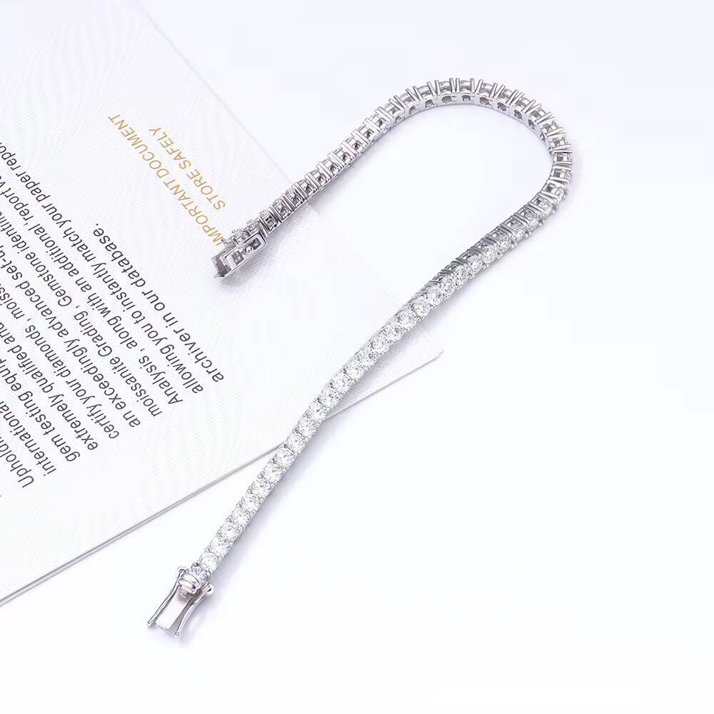 High Quality Tennis Bracelet 3mm Silver 925 D VVS1Moissanite Tennis Chain Pass Diamond Test Hip Hop Style Fashion Design