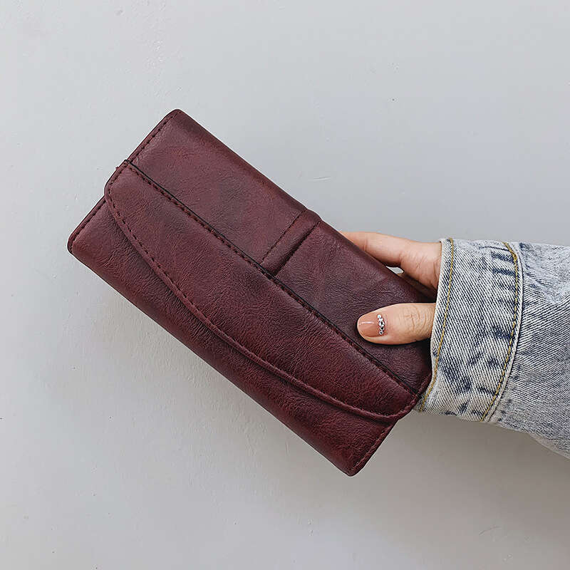 New long three fold multi card slot banknote wallet unisex large capacity wallet