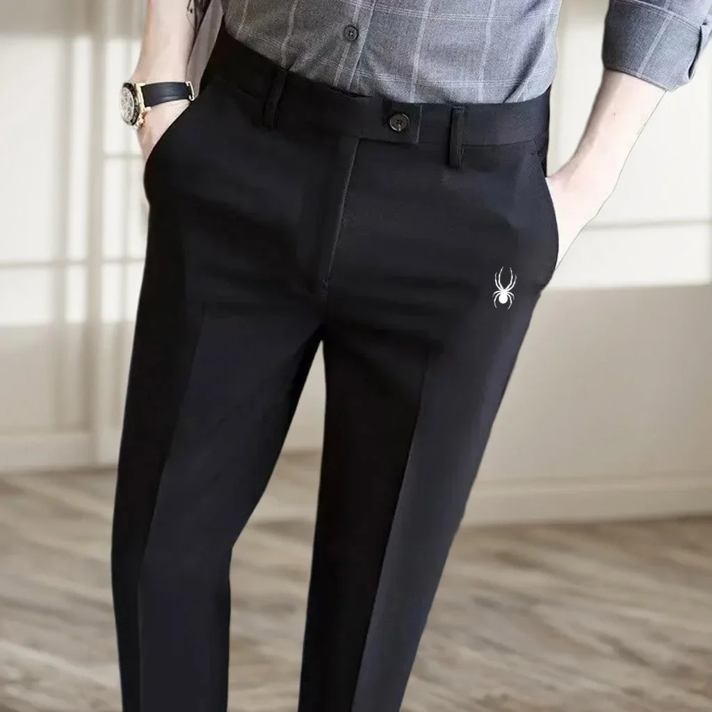 Mens golf cart ultrathin fit dress business casual set Korean version elastic sports ninth pair of pants 250418