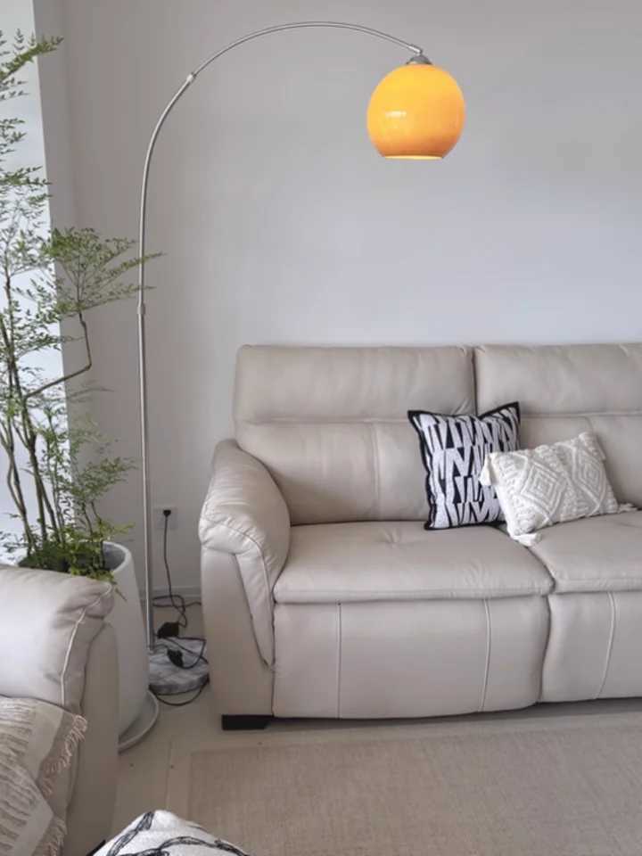 Nordic Living Room Atmosphere Floor Lamp Fishing Lamp Sofa Side Marble Standing Lamp Light Luxury LED Light Bedroom Bedside Lamp M251119